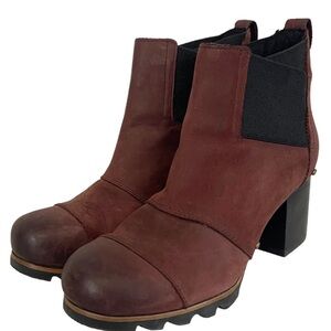 Sorel Addington Chelsea Suede Leather Boot Redwood Size 10